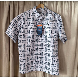 Habit Blue Springs River Shirt men's fishing white blue outdoor sport NWT MEDIUM